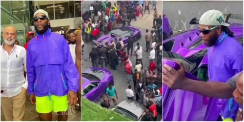 Burna Boy Causes Stir as He Drives Around in His Lamborghini in Lagos – WATCH