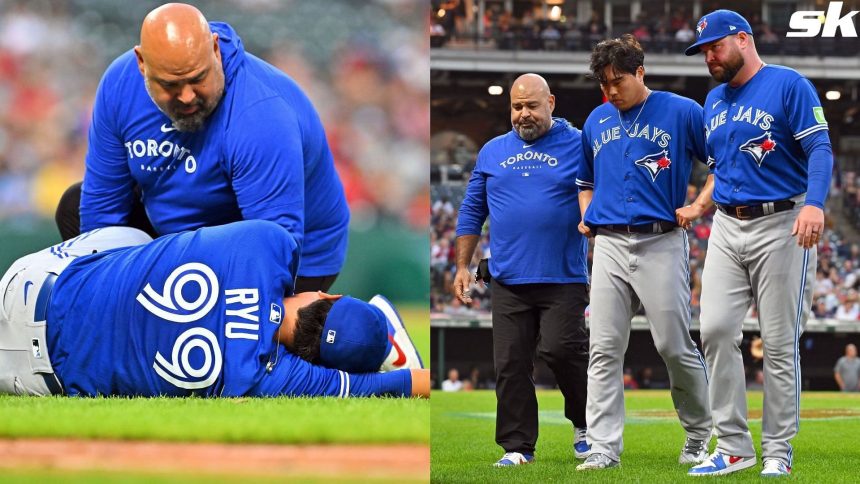 What happened to Hyun Jin Ryu? Blue Jays pitcher exits game vs Guardians with apparent knee injury