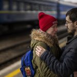 Ukraine Families Say Goodbye As Men Stay To Fight: Photos