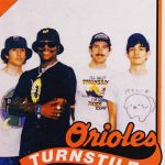 Turnstile throwing out first pitch at Orioles / Astros game