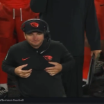 Oregon State coach Jonathan Smith cupping his breasts is oddly soothing