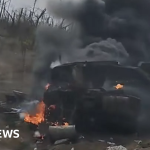 British Challenger 2 tank hit in Ukraine