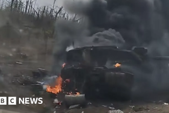 British Challenger 2 tank hit in Ukraine