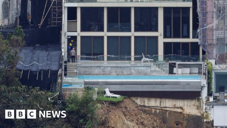 Hong Kong: Cliffside mansions at risk of collapse after record rains