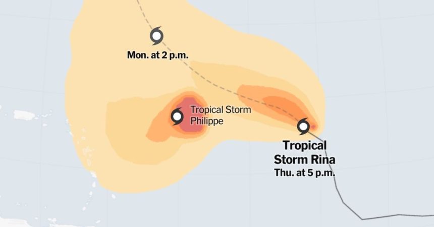 Map: Tracking Tropical Storm Rina