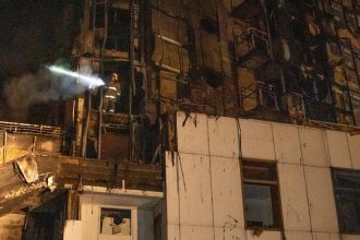 Firefighters Respond to Strike on Odesa Hotel