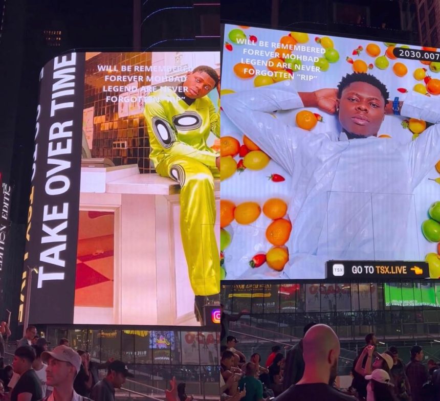 Mohbad Celebrated at Times Square, New York (video)