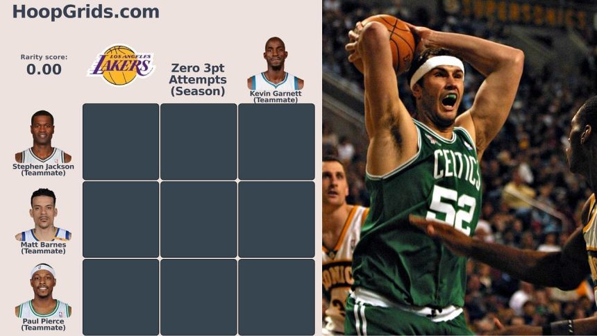 Which of Paul Pierce’s teammates had zero 3 point attempts in a season? NBA HoopGrids answers for September 20