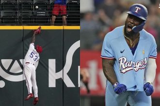 What happened to Adolis Garcia? Rangers All-Star outfielder forced to leave game vs Astros early