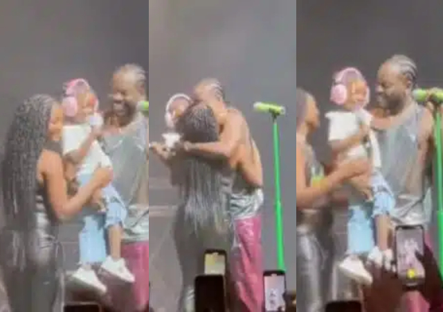 Watch Heart-warming Moment Simi and Daughter Surprise Adekunle Gold on Stage