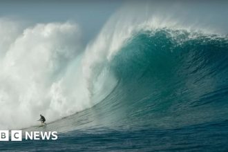 Laura Enever sets women's record for biggest paddle-in wave ever surfed