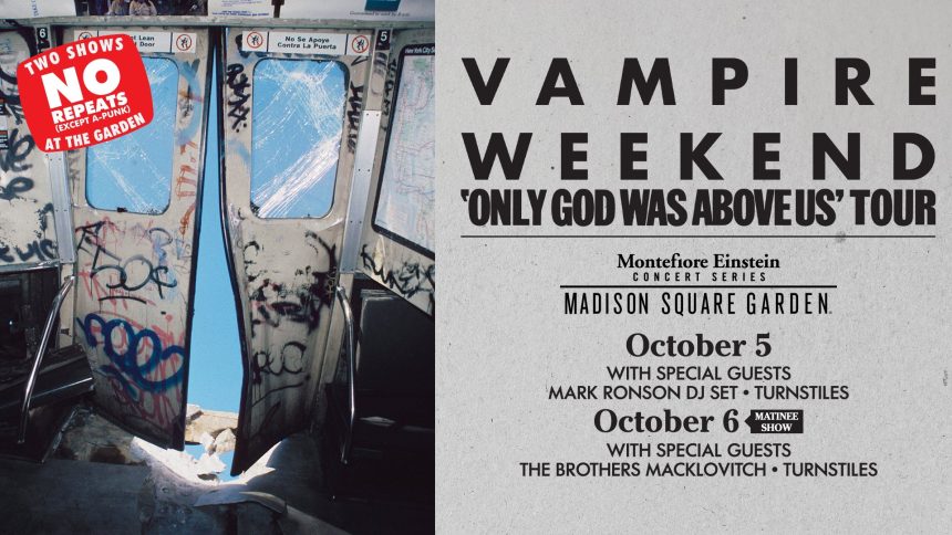 Vampire Weekend @ Madison Square Garden on BrooklynVegan Presale (password here)